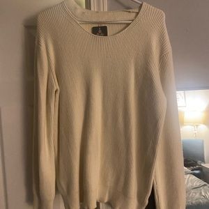 Cream Cutout Neck Sweater